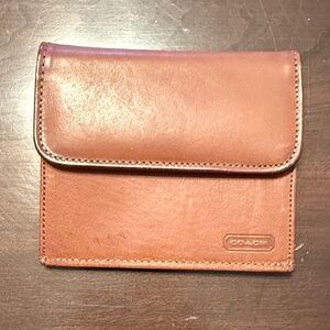 Vintage Coach Brown Leather Key & Card Holder